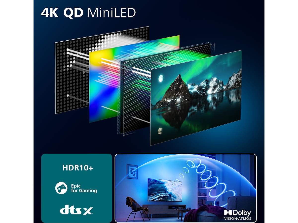 Philips 65" MLED950/12 The Xtra QD MiniLed Smart-TV (2025) 60 - 69 tommer TV