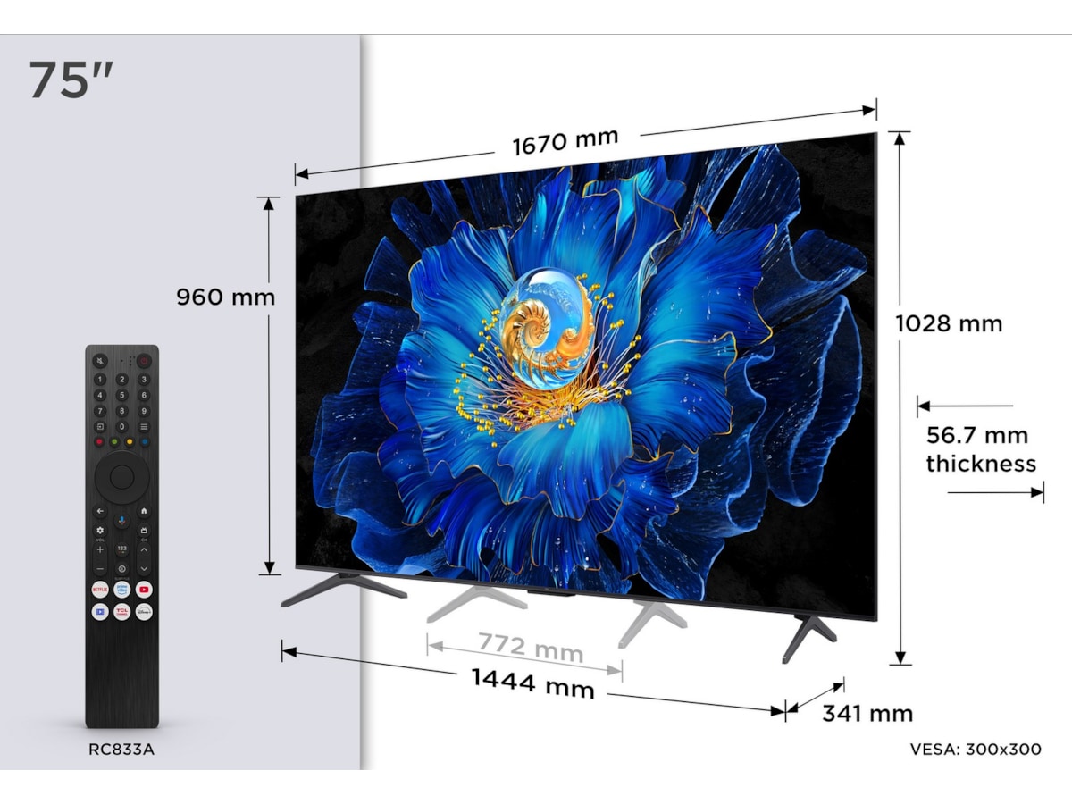 TCL 75" C69KS 4K QD-Mini LED Google TV 70 - 79 tommer TV