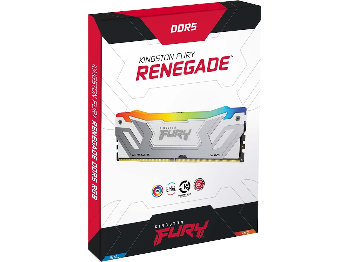 Kingston FURY Renegade DDR5 RGB 8400MHz 24GB (hvit) Minnebrikker
