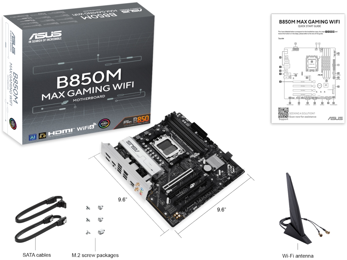 Asus B850M MAX GAMING WIFI Hovedkort AMD Socket