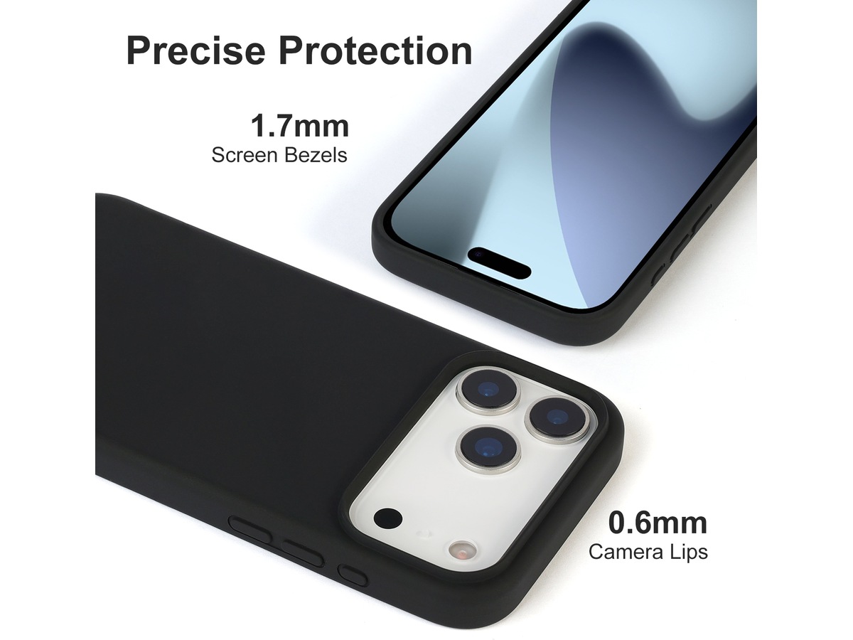 iiglo iPhone 17 Pro Max Magnetic Silikondeksel (sort) Deksel til mobiltelefon