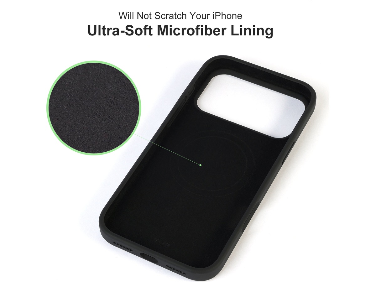 iiglo iPhone 17 Pro Max Magnetic Silikondeksel (sort) Deksel til mobiltelefon