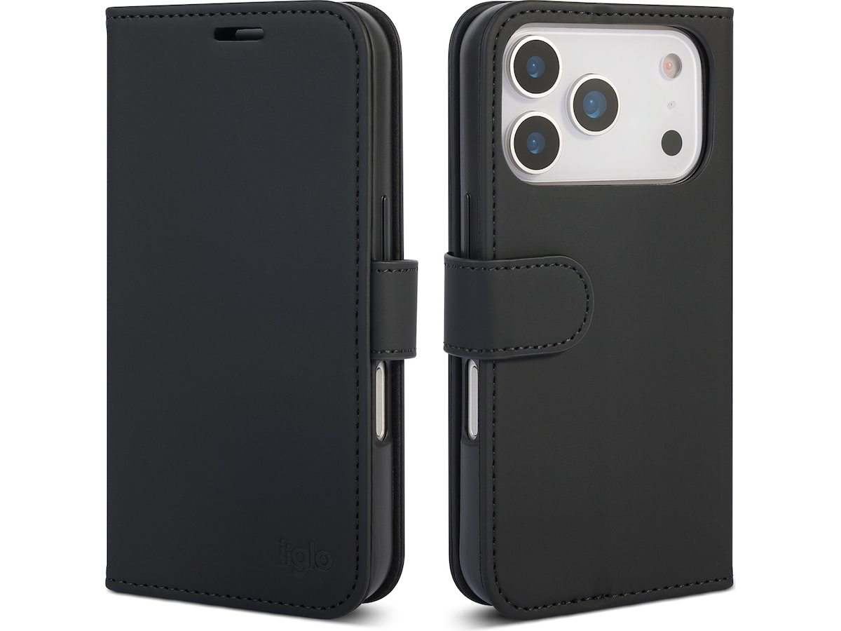 iiglo iPhone 17 Pro Lommebokdeksel (sort) Deksel til mobiltelefon