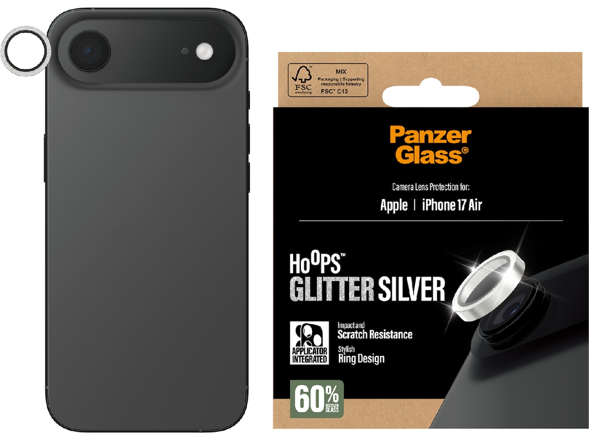 PanzerGlass iPhone Air Hoops Linsebeskytter (glitter silver) Skjermbeskyttelse