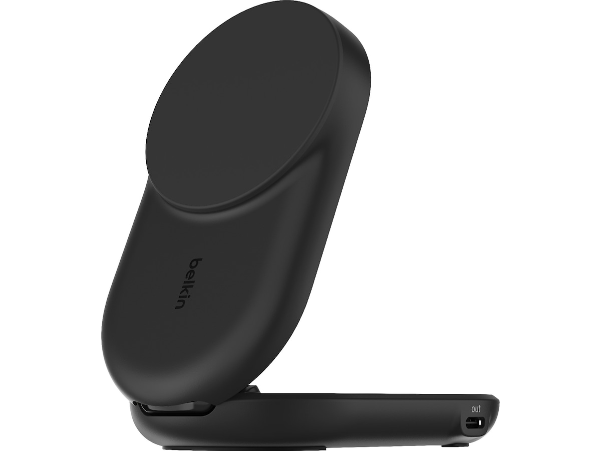 Belkin UltraCharge 2-in-1 Qi2 Trådløs lader (sort) Trådløs lader