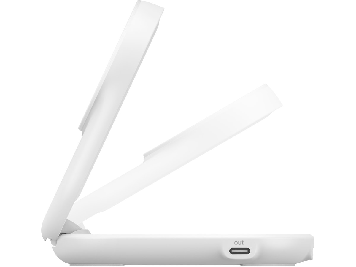 Belkin UltraCharge 2-in-1 Qi2 Trådløs lader (hvit) Trådløs lader