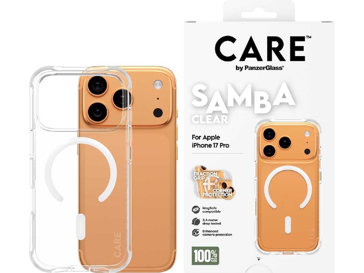PanzerGlass CARE iPhone 17 Pro Samba Hardcase deksel (gjennomsiktig/hvit) Deksel til mobiltelefon