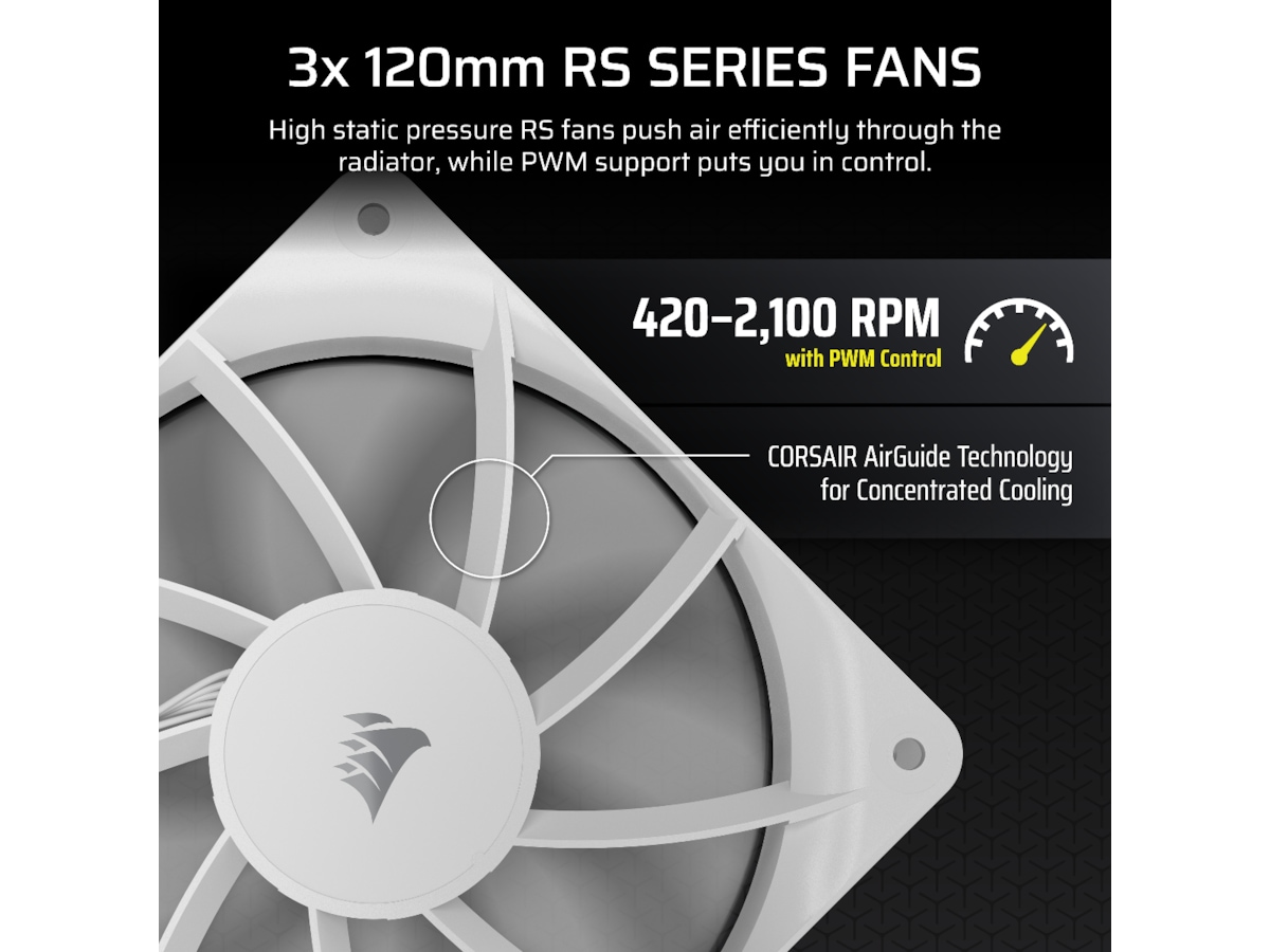 Corsair Nautilus 360 RS LCD Kjøler (hvit) CPU - Vannkjøling