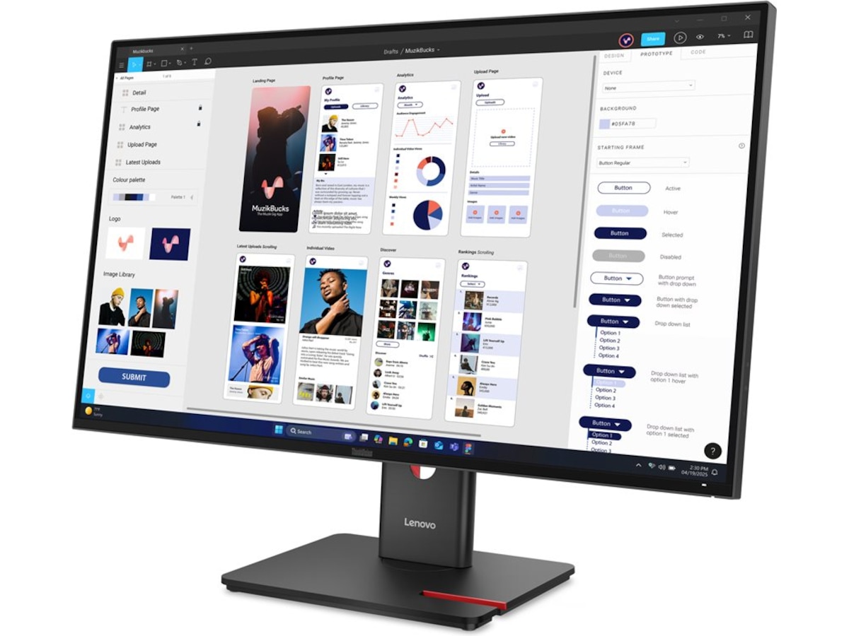 Lenovo 32" 4K skjerm ThinkVision T32UD-40 Skjermer
