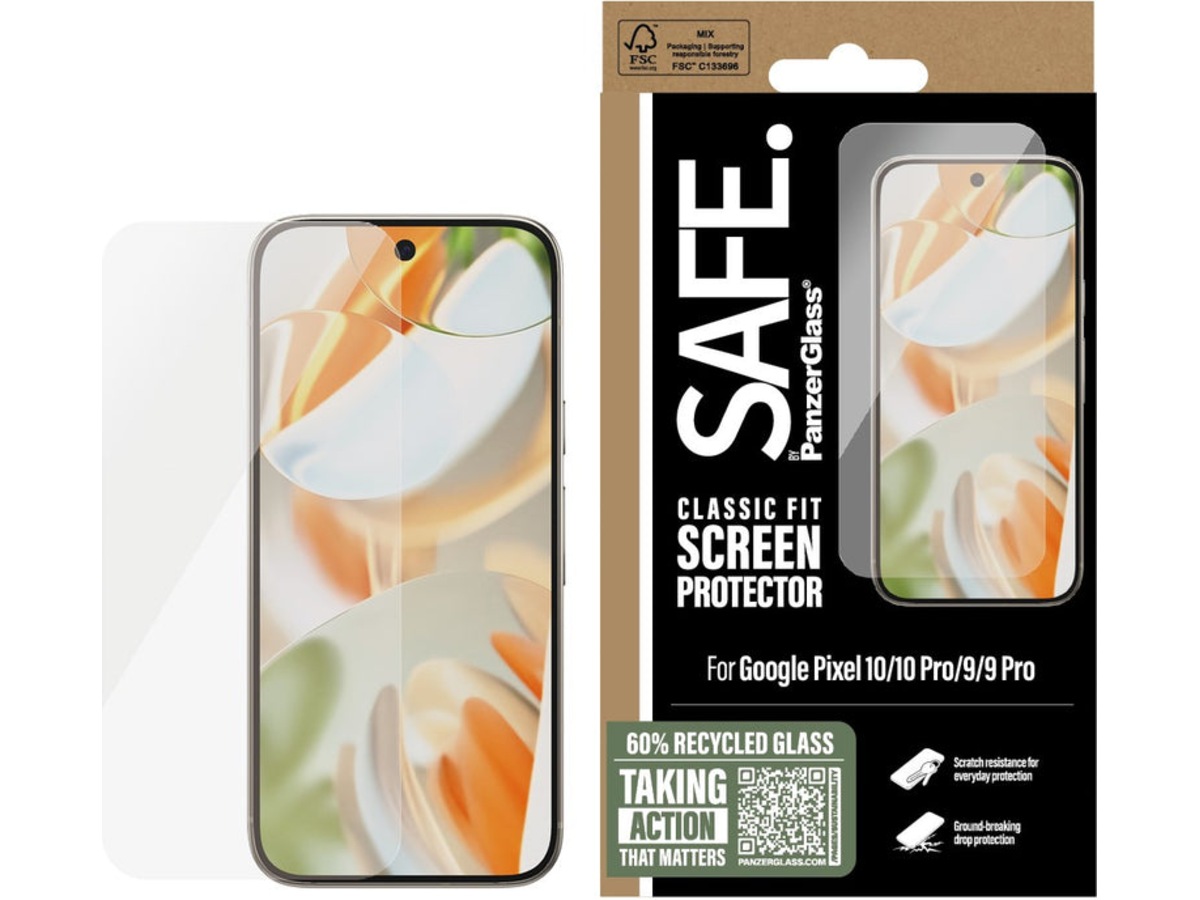 PanzerGlass SAFE. Pixel 10/10 Pro/9/9 Pro Skjermbeskytter Skjermbeskyttelse