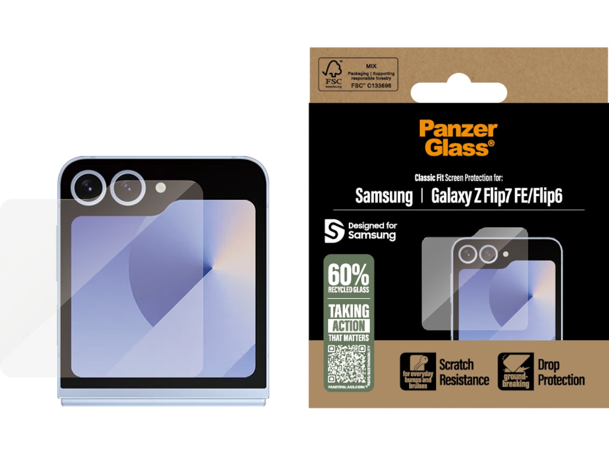 PanzerGlass Galaxy Z Flip7 FE / Flip6 skjermbeskytter Skjermbeskyttelse