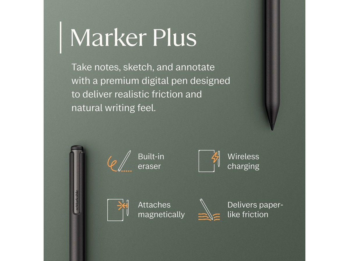 reMarkable Paper Pro Move 7,3" inkl. Marker Plus og Book Folio (basalt) Digitale notatblokker
