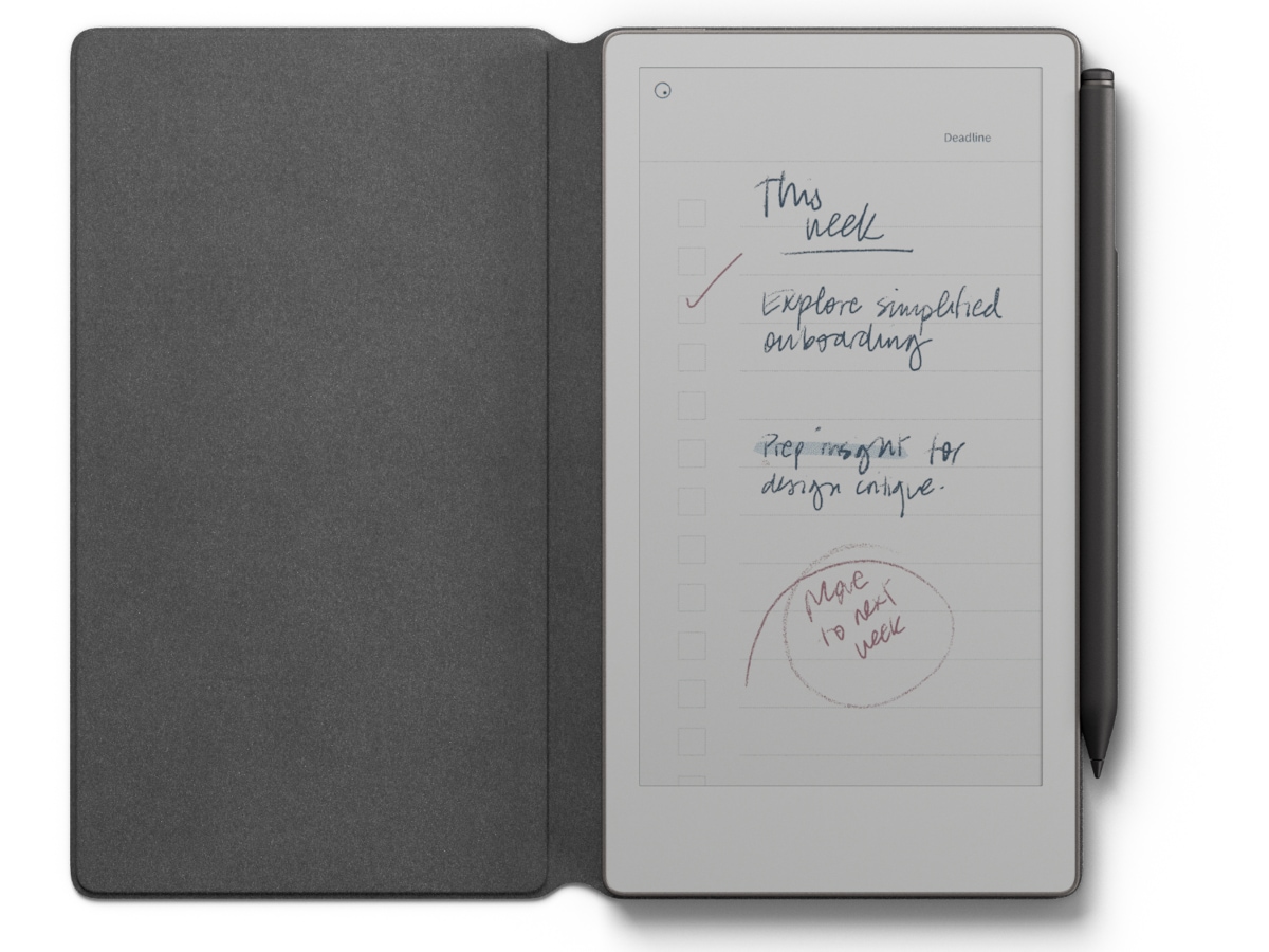 reMarkable Paper Pro Move 7,3" inkl. Marker Plus og Book Folio (sort skinn) Digitale notatblokker