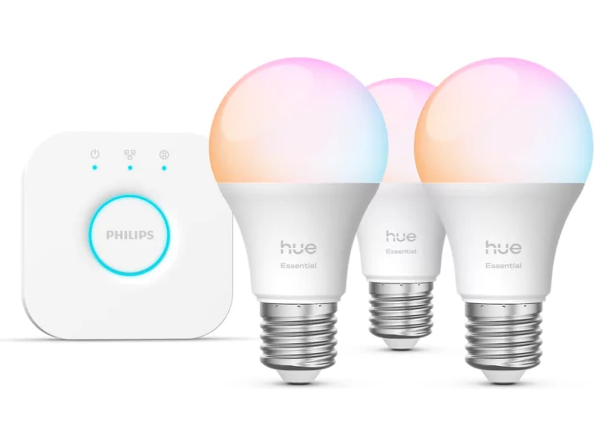 Philips Hue WCA Essential Startpakke (3x E27 + Bridge)