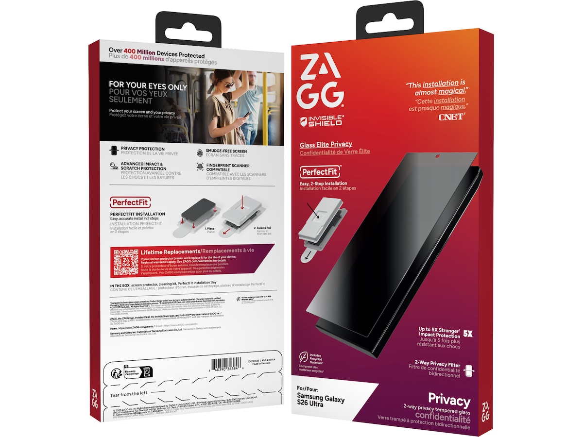 Zagg InvisibleShield Glass Elite Privacy Galaxy S26 Ultra Skjermbeskyttelse