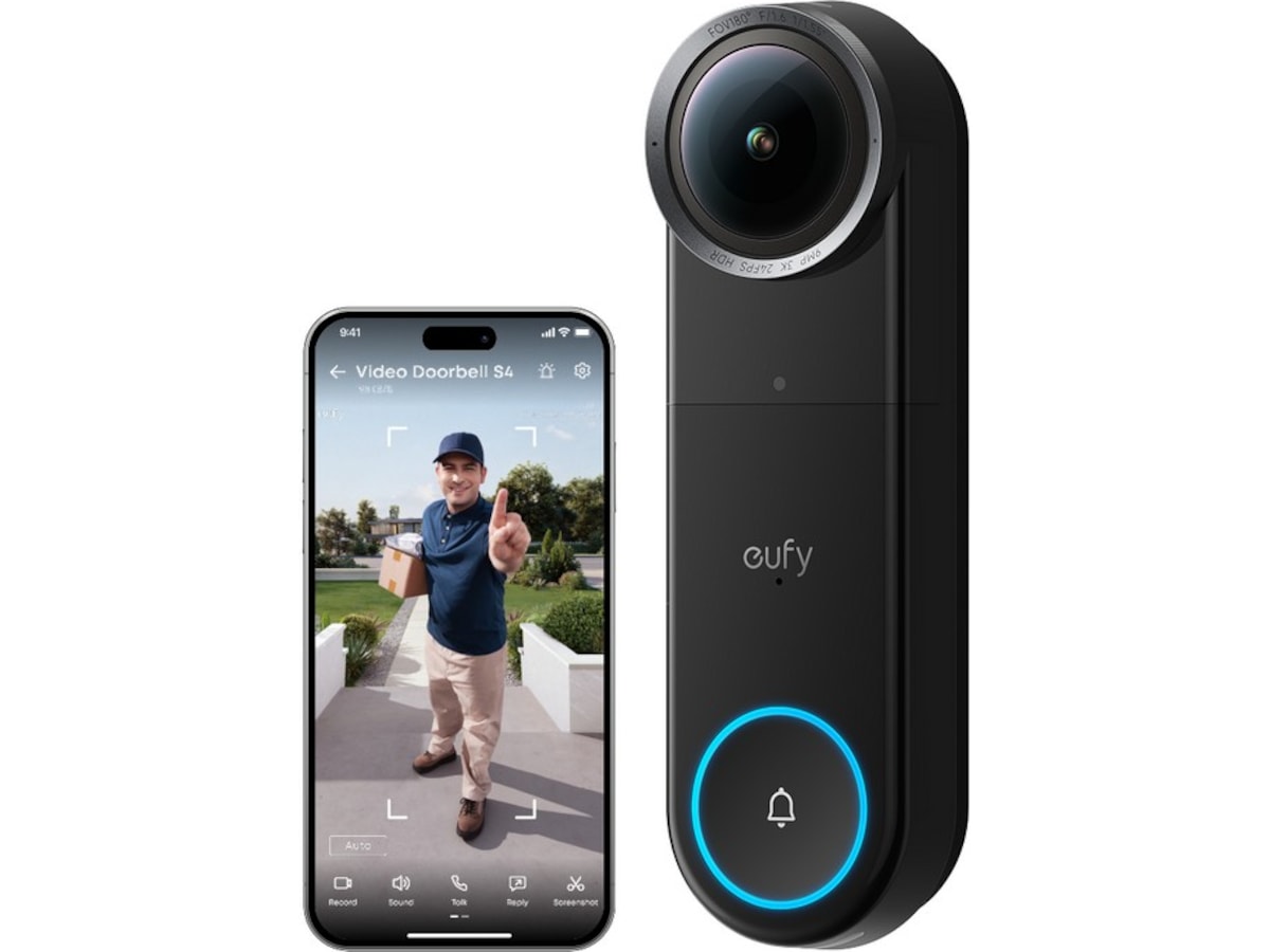 Eufy Video Doorbell S4 + Mini Chime Ringeklokker