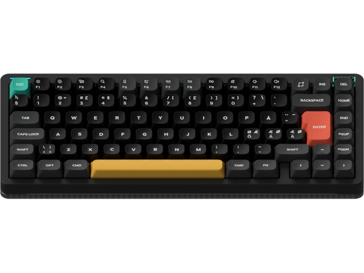 NuPhy Halo75 V2 trådløst gamingtastatur (Obsidian sort / Raspberry switches) Gamingtastatur