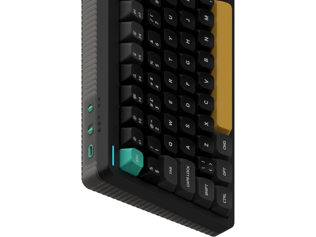 NuPhy Halo75 V2 trådløst gamingtastatur (Obsidian sort / Raspberry switches) Gamingtastatur