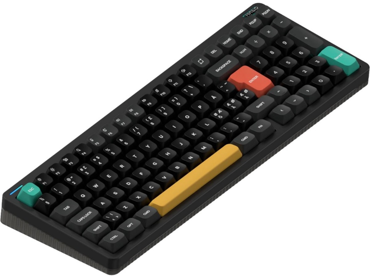 NuPhy Halo96 V2 trådløst gamingtastatur (Obsidian sort / Raspberry-brytere) Gamingtastatur