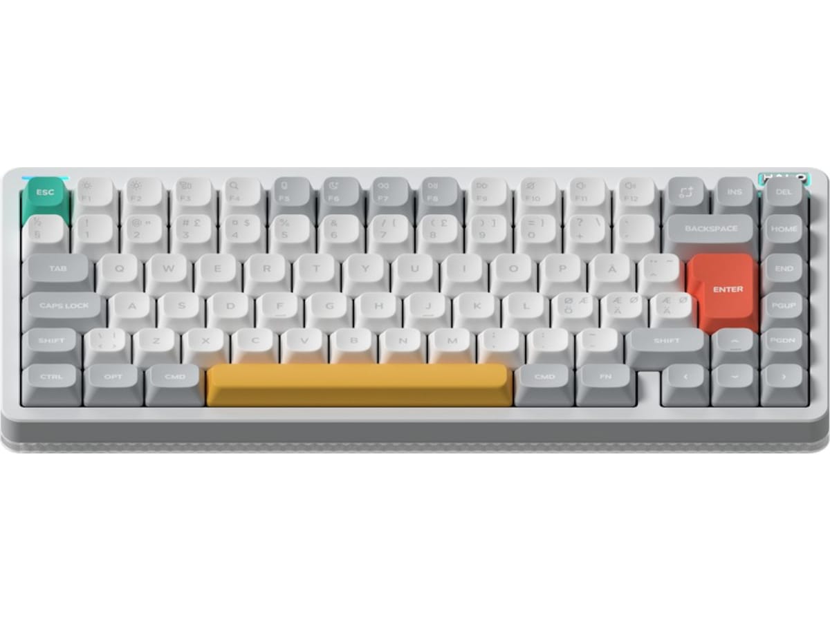 NuPhy Halo75 V2 trådløst gamingtastatur (Ionic white / raspberry switches) Gamingtastatur