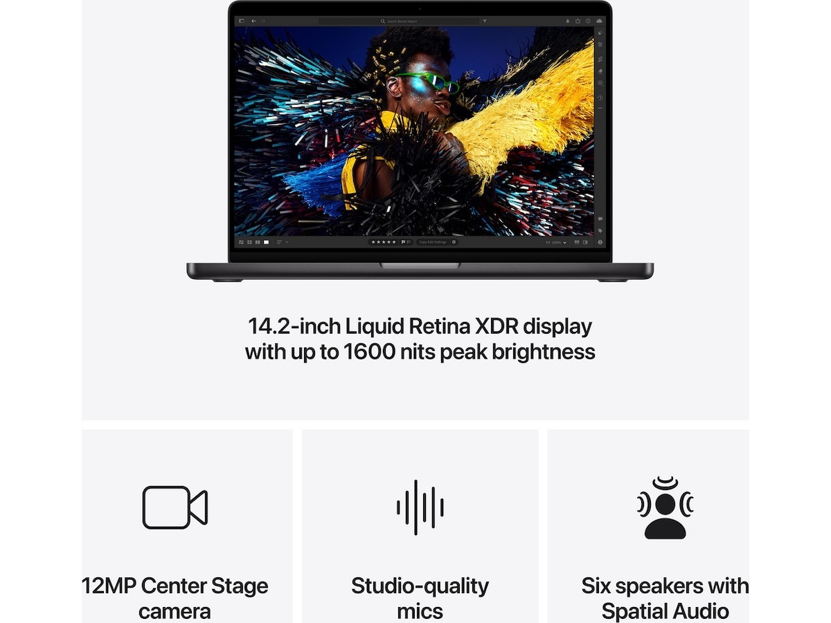 MacBook Pro 14 M4 Pro (2024) 1TB (stellarsvart) -B-Grade Demo bærbar PC