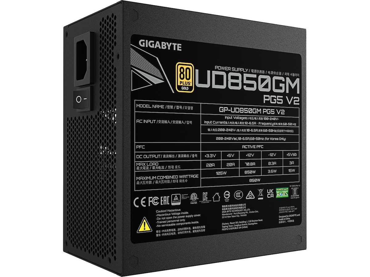 Gigabyte UD850GM PG5 V2 850W PSU Enheter