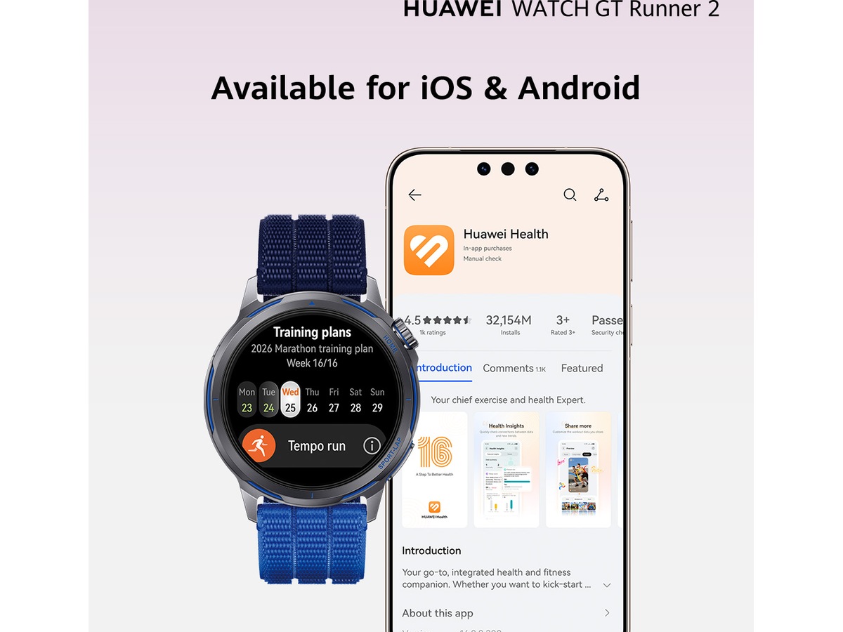Huawei Watch GT Runner 2 43mm (sort) Smartklokker