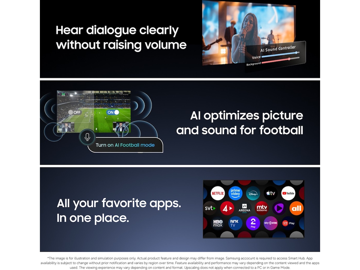 Samsung 85" QN82H Neo QLED 4K Mini LED Smart-TV (2026) Over 80 tommer TV