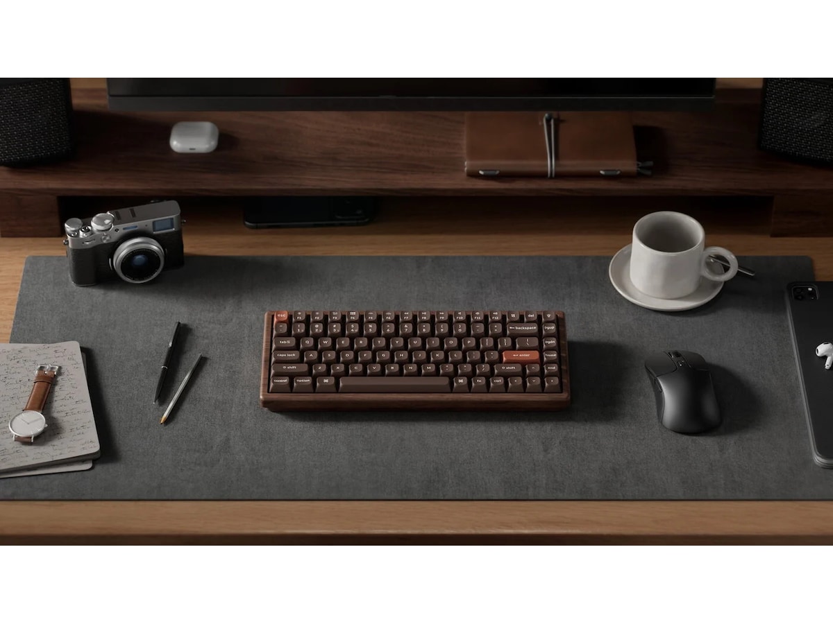 Keychron K2H-F1W-BO trådløst mekanisk tastatur 75% Hall Effect valnøtt Gamingtastatur