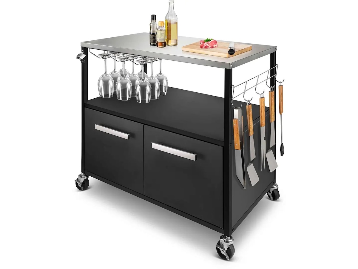 Austin and Barbeque Sidebord til utekjøkkenet med rikelig oppbevaringsplass Vogner til utendørsgriller