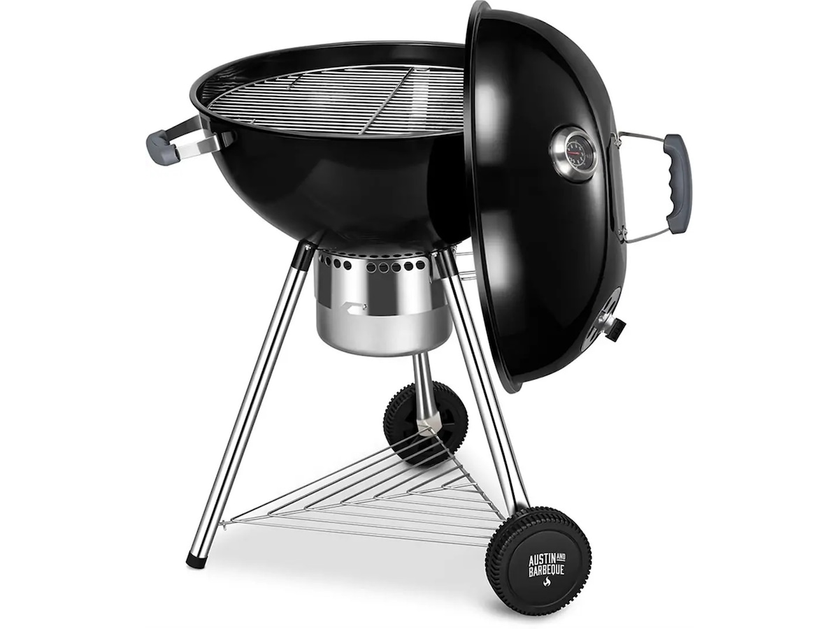 Austin and Barbeque Stor kullgrill med termometer i rustfritt stål Grill