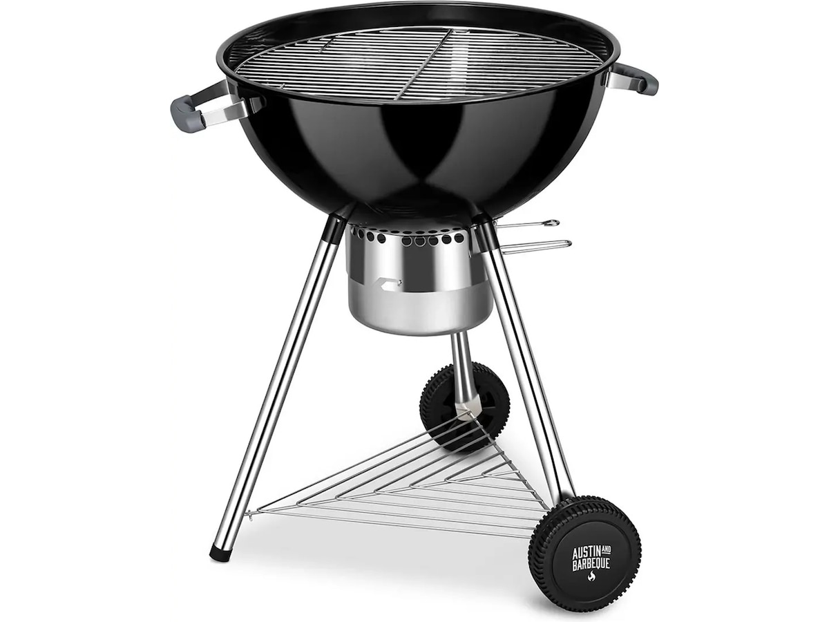Austin and Barbeque Stor kullgrill med termometer i rustfritt stål Grill