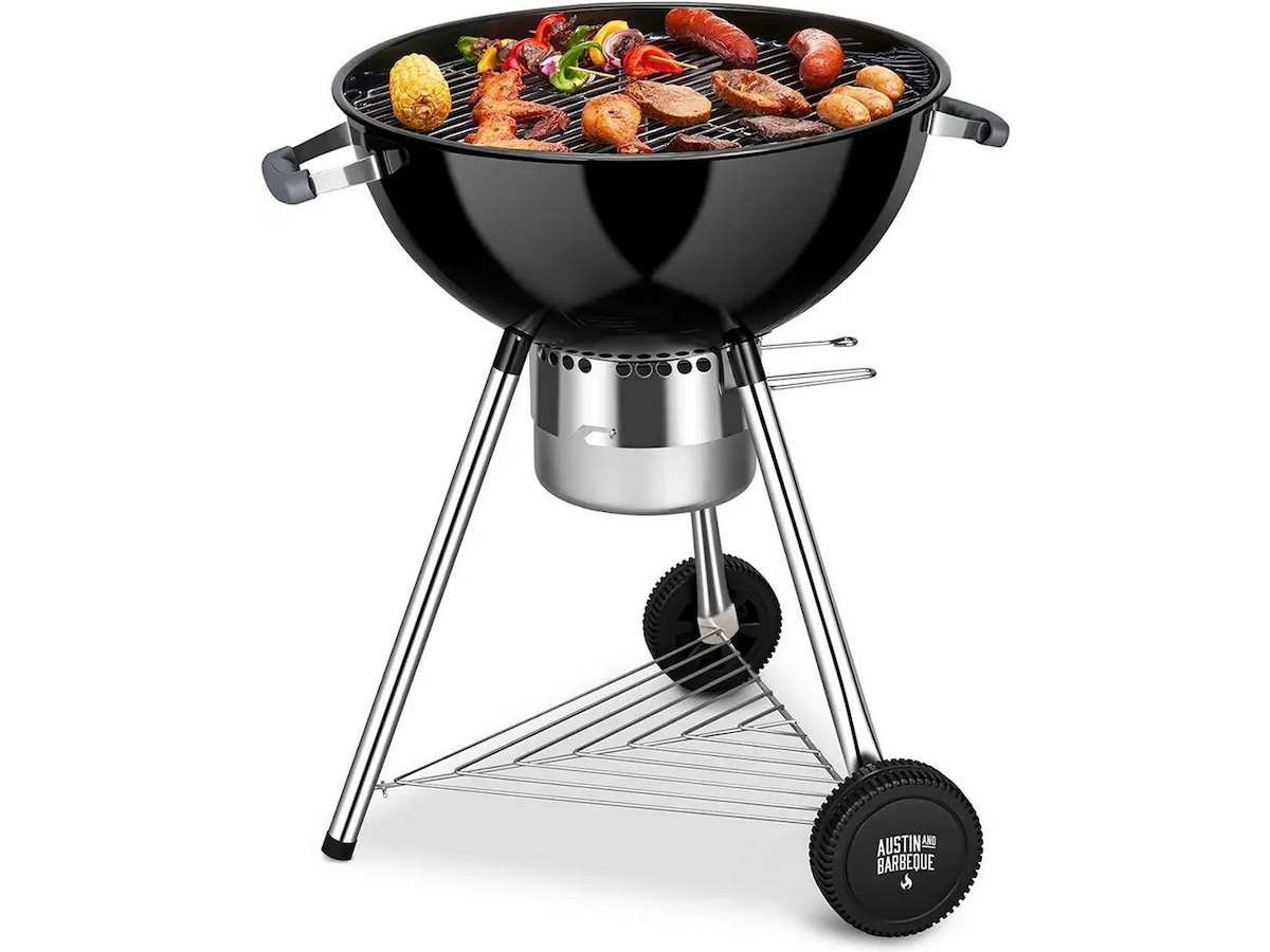Austin and Barbeque Stor kullgrill med termometer i rustfritt stål Grill