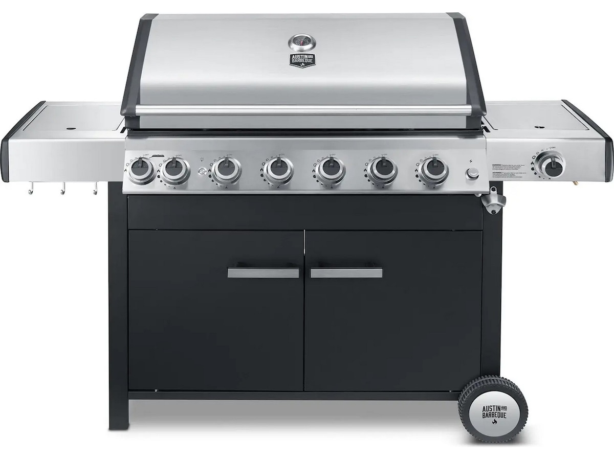 Austin and Barbeque Gassgrill med 6 + 2 brennere og funksjoner Grill