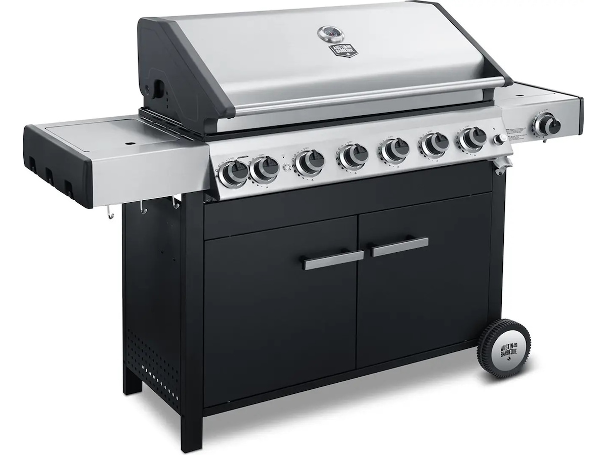 Austin and Barbeque Gassgrill med 6 + 2 brennere og funksjoner Grill