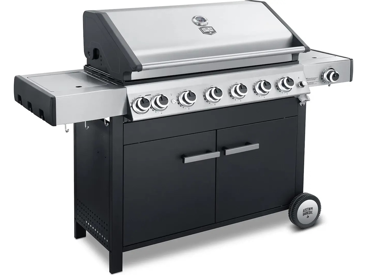 Austin and Barbeque Gassgrill med 6 + 2 brennere og funksjoner Grill