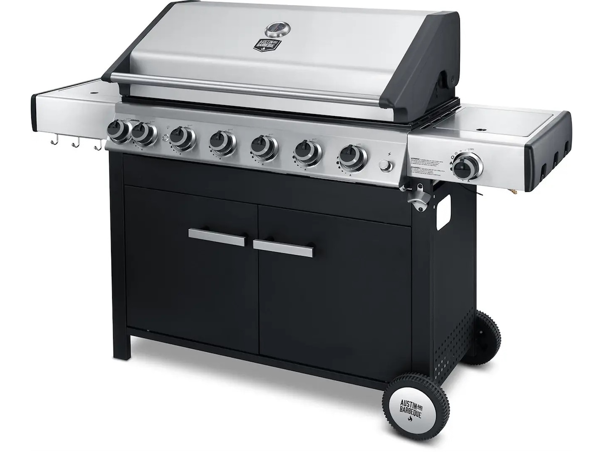 Austin and Barbeque Gassgrill med 6 + 2 brennere og funksjoner Grill