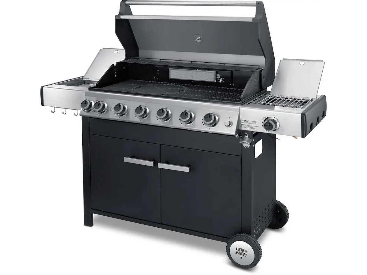 Austin and Barbeque Gassgrill med 6 + 2 brennere og funksjoner Grill