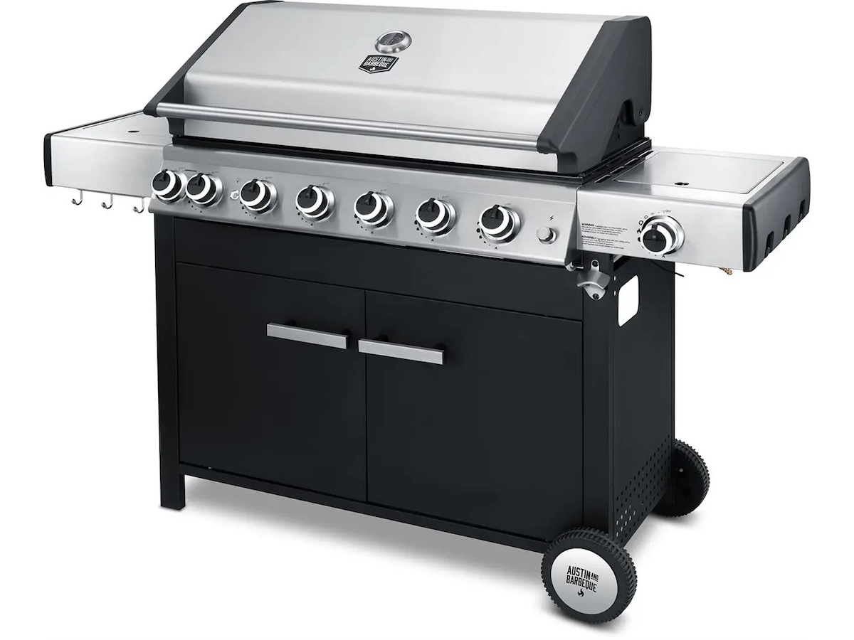 Austin and Barbeque Gassgrill med 6 + 2 brennere og funksjoner Grill