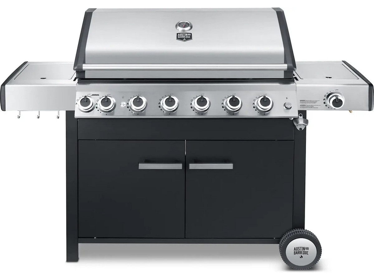 Austin and Barbeque Gassgrill med 6 + 2 brennere og funksjoner Grill