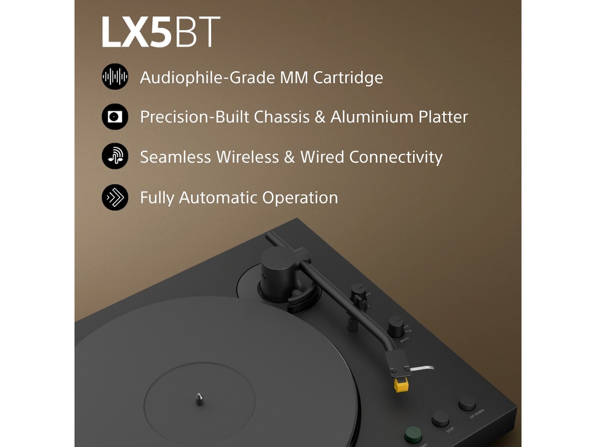 Sony PS-LX5BT trådløs Bluetooth platespiller med automatisk avspilling Platespiller