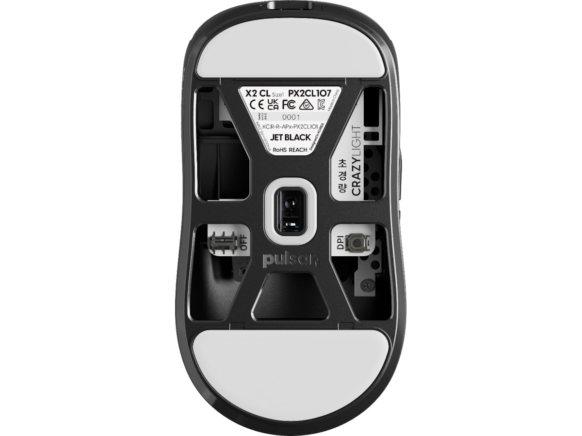 Pulsar X2 CrazyLight trådløs gamingmus (Jet sort) Gamingmus