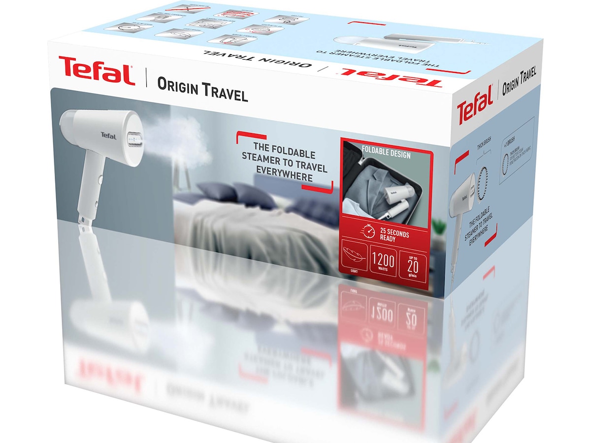 Tefal Origin Travel Garment Steamer Grå DT1020E1 1200 W Steamer