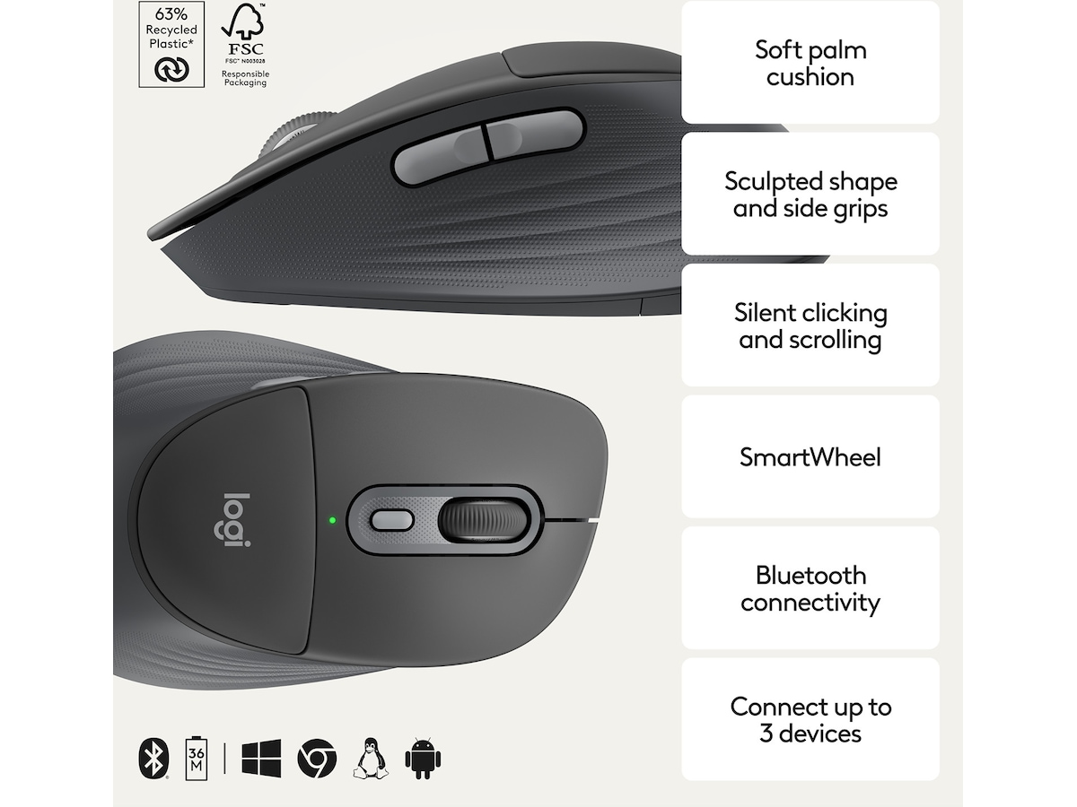 Logitech Signature Comfort M850 L trådløs mus Mus