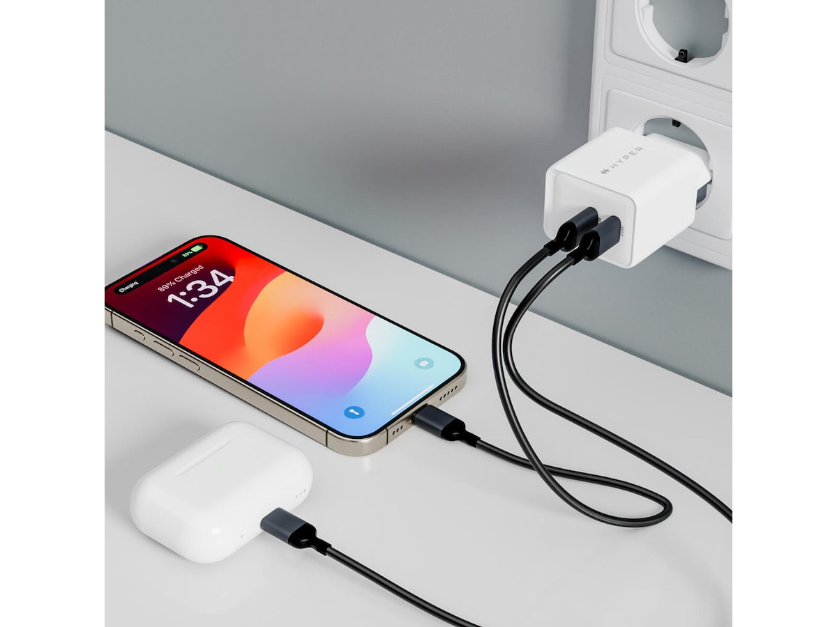 HyperJuice 35W USB-C GaN-lader (hvit) Mobilladere