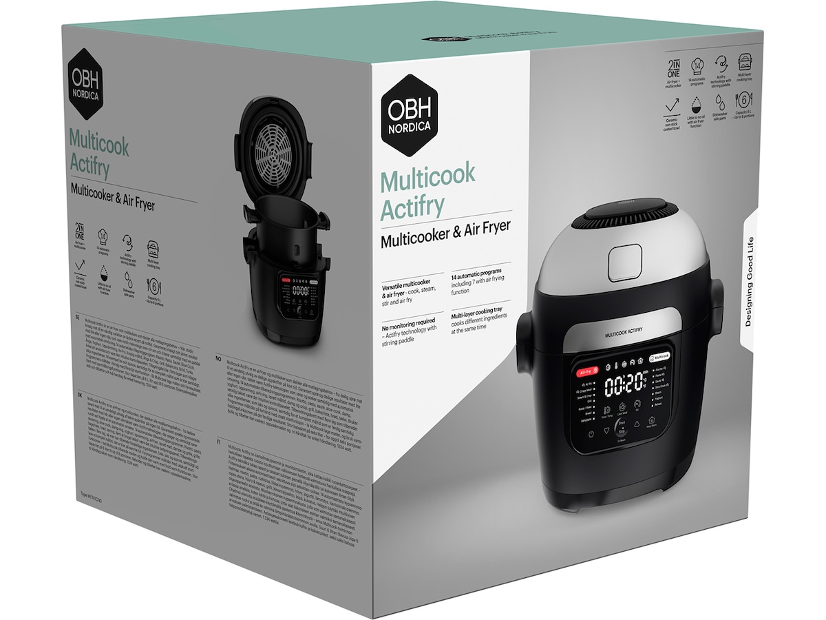 OBH Nordica Actifry Multicooker 6L frityrkoker (sort) Mat- & dampkokere