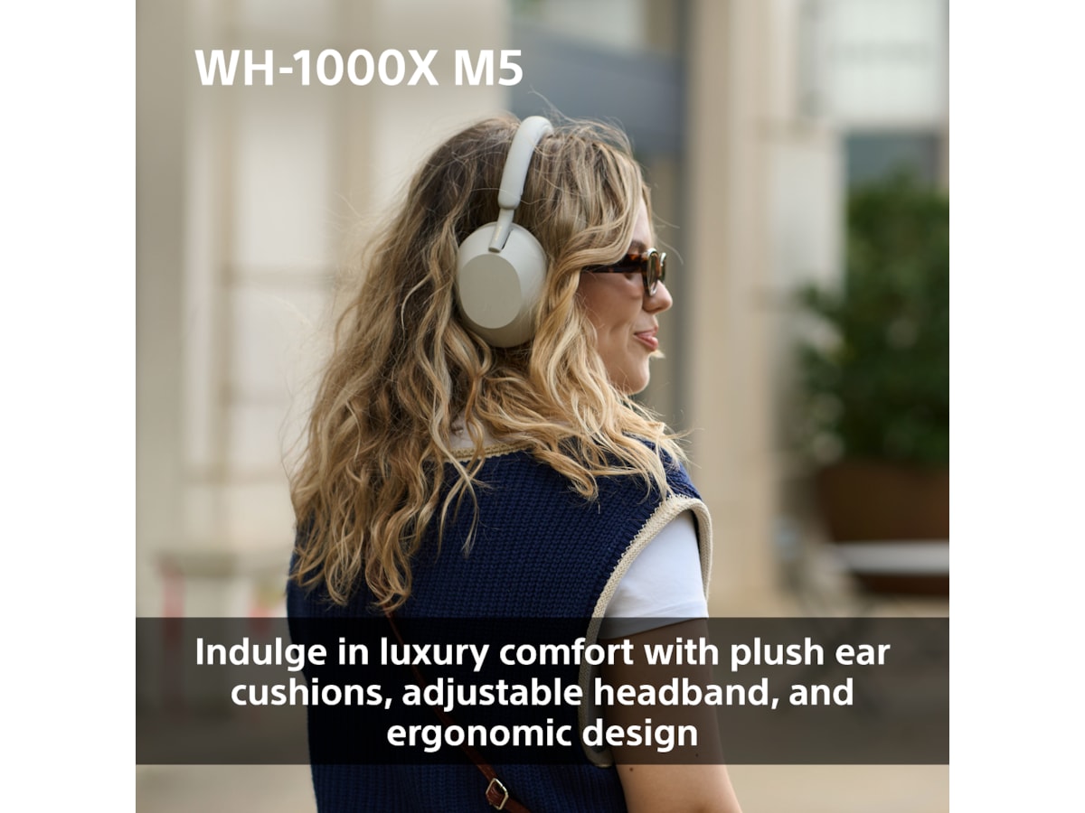 Sony WH-1000XM5 trådløse hodetelefoner, Over-Ear (sølv) -B-Grade Demo headset