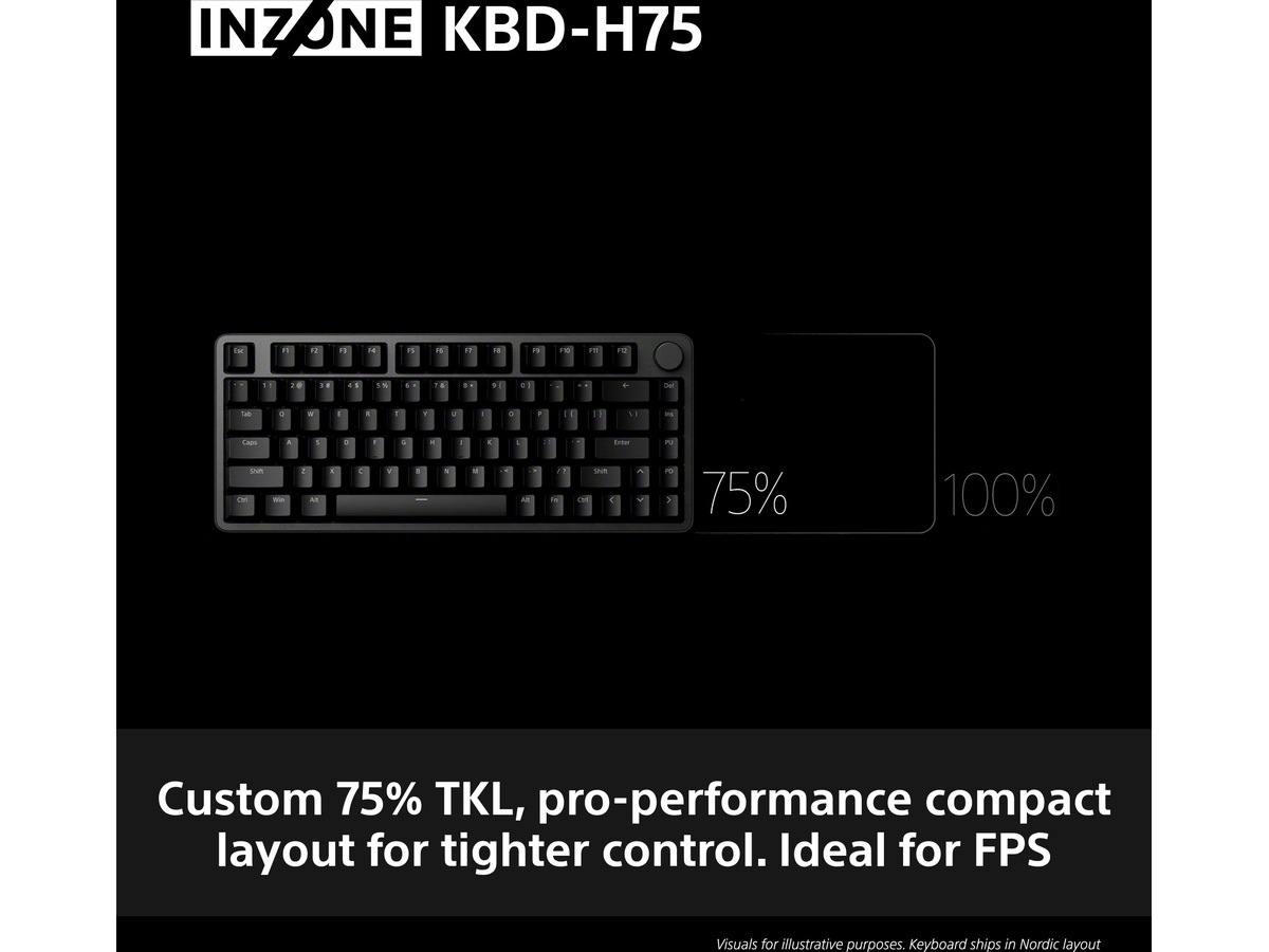 Sony INZONE KBD-H75 Gaming-tastatur 75% TKL (Nordics) Gamingtastatur