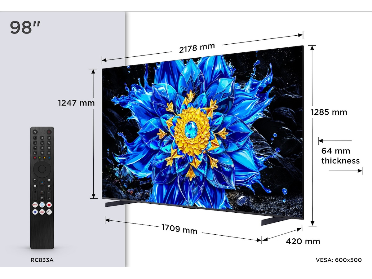 TCL T8D 98” 4K QD-Mini LED Smart-TV (2026) Over 80 tommer TV