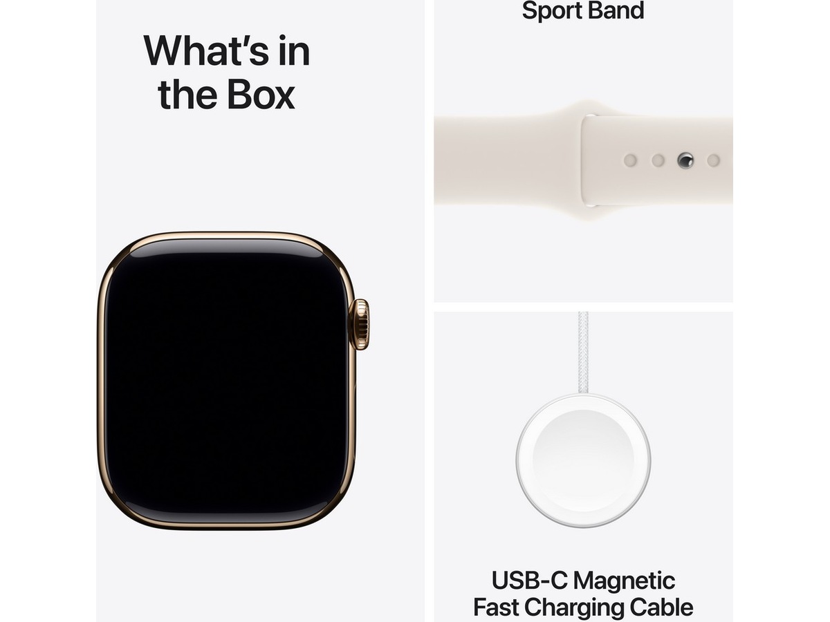 Apple Watch Series 10 GPS + LTE 42mm Titan (gull) -B-Grade Demo klokker